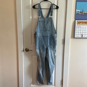 Light wash overalls
